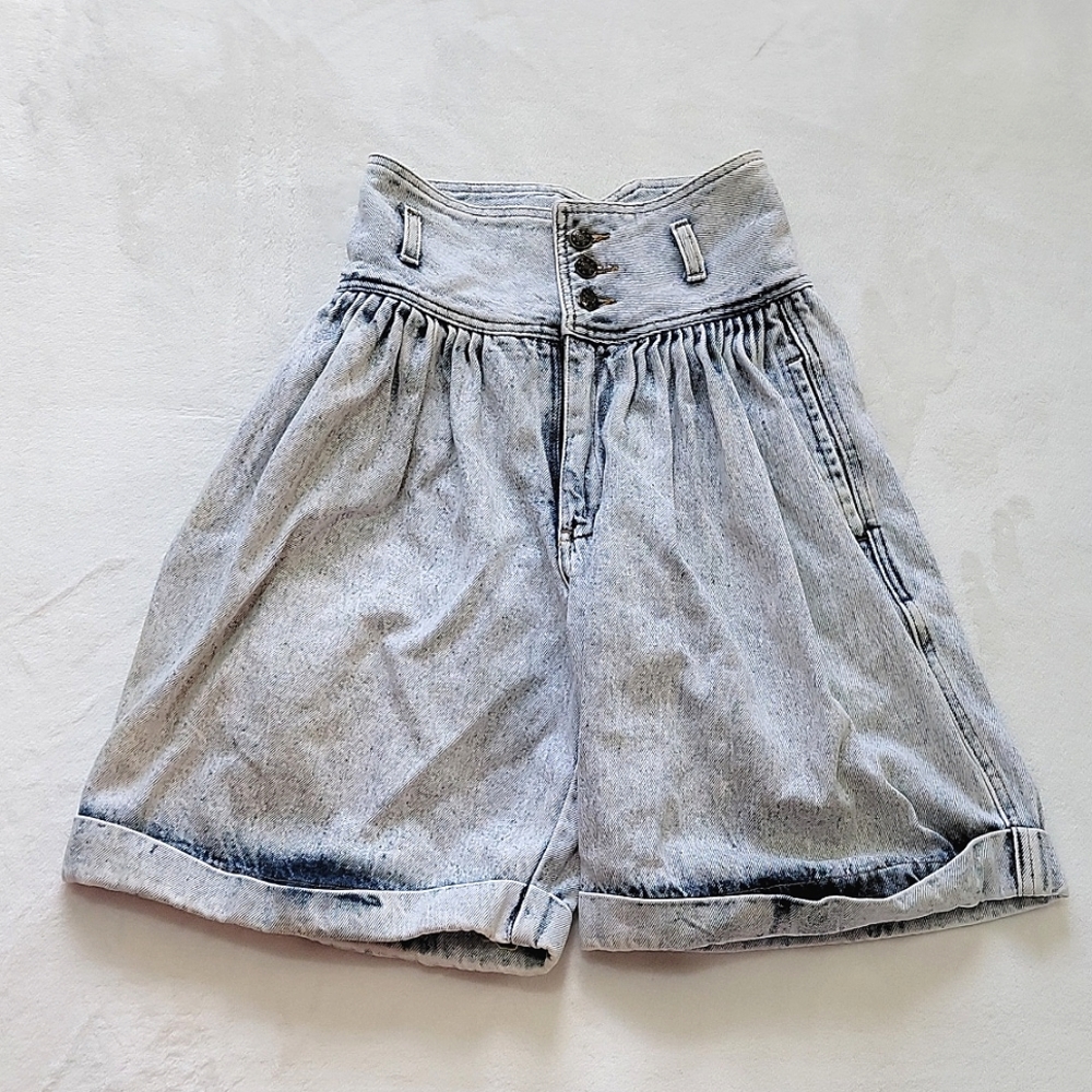 📻 VINTAGE SUPER HIGHWAISTED 80S MOM JORTS SHORTS DENIM RIBCAGE NO POCKET SUMMER